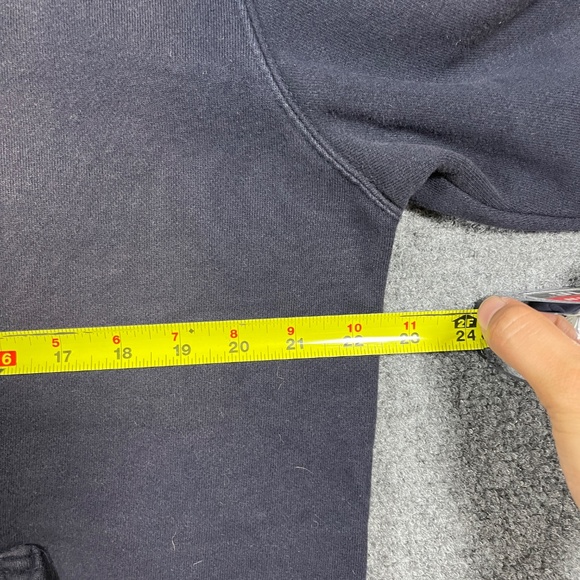 Stussy World Tour Logo Hoodie Mens Large Faded Black Sweatshirt 0965 - Picture 7 of 9